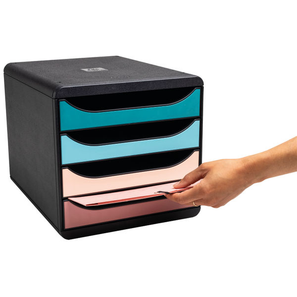 Exacompta Skandi Big Box Recycled 4 Drawer Set Assorted 310606D