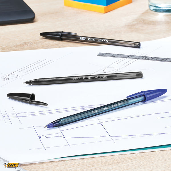 Bic Cristal Black Ultra Fine Ballpoint Pens (Pack of 20) - 992603