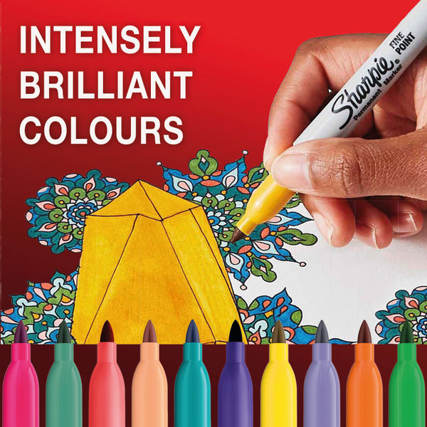 Sharpie Permanent Markers Fine Colouring Pens Assorted (Pack of 18) 2223752