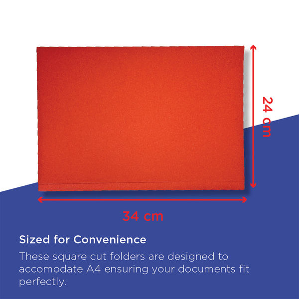 Exacompta Guildhall Square Cut Folder 315gsm Foolscap Red (Pack of 100) FS315-REDZ