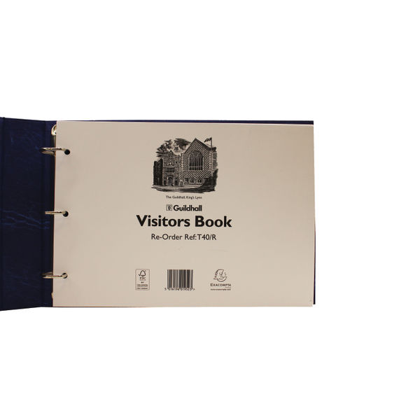 Exacompta Guildhall Loose-Leaf Visitors Book Landscape Blue T40