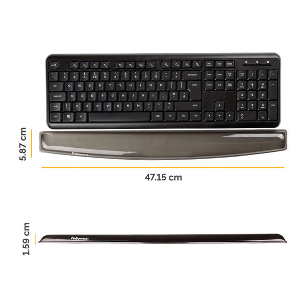 Fellowes Crystal Gel Keyboard Wrist Support Black 9112201