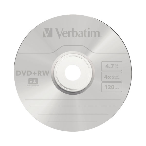 Verbatim DVD+RW Non-Printable 4x 4.7GB (Pack of 10) 43488