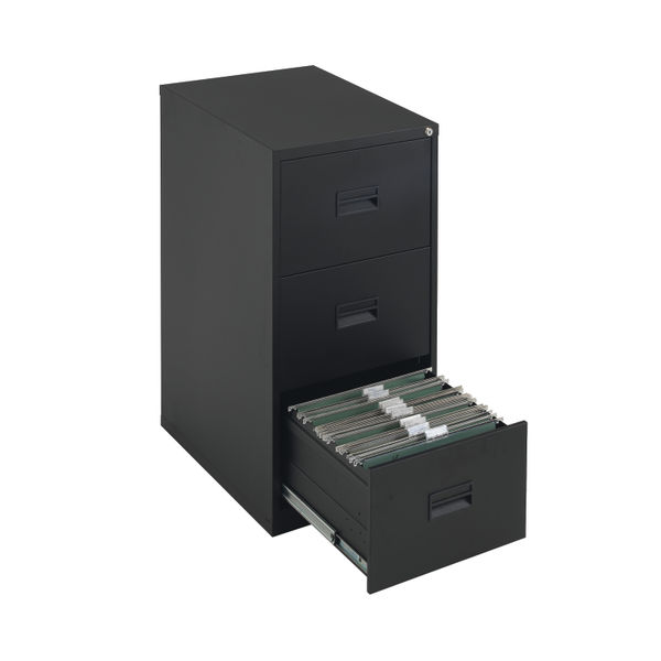 Talos 3 Drawer Filing Cabinet 465x620x1000mm Black KF78766