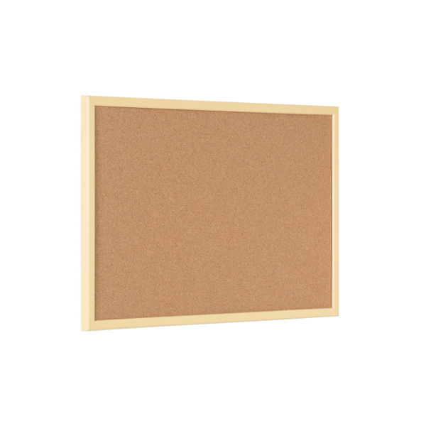 Bi-Office Pastel Cork Noticeboard Yellow Frame 600x400mm MC030011961