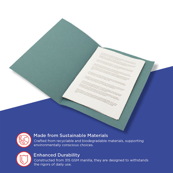 Exacompta Guildhall Square Cut Folder 315gsm Foolscap Blue (Pack of 100) FS315-BLUZ