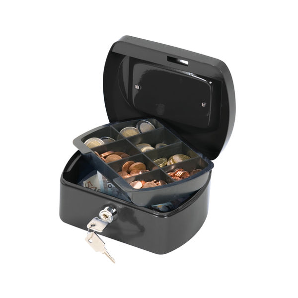 Q-Connect Cash Box 6 Inch Black KF02601