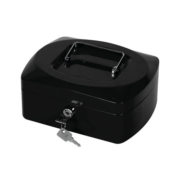 Q-Connect Cash Box 8 Inch Black KF02602