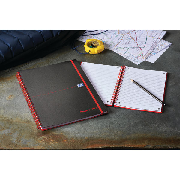 Black n' Red Wirebound Ruled Polypropylene Notebook 140 Pages A5 (Pack of 5) 100080140