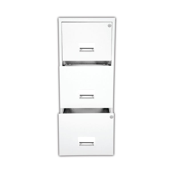 Pierre Henry 3 Drawer Maxi Filing Cabinet A4 930 x 400 x 400mm White