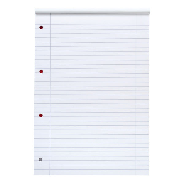 5 Star Office Refill Pad Headbound 70gsm Ruled Margin Punched 4 Hole 160pp A4 Red/White (Pack of 10)