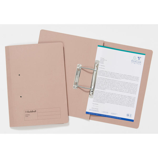 Exacompta Guildhall Heavyweight Transfer Spiral File 420gsm Foolscap Buff (Pack of 25) 211/7001