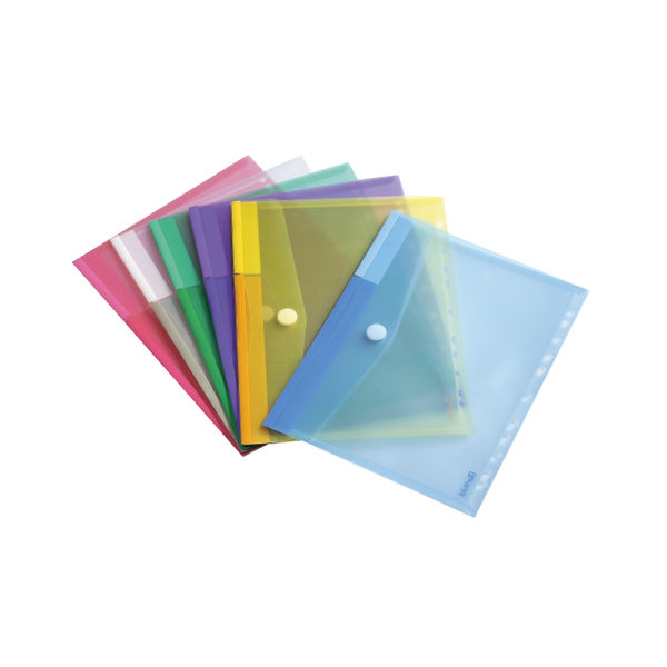 Tarifold Punched Envelope Wallets A4 Assorted (Pack of 12) TAE510229