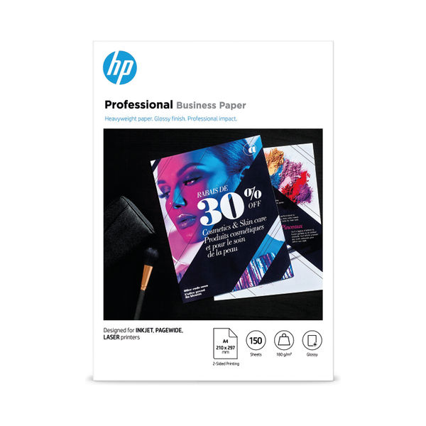 HP Professional Business Paper Glossy 180gsm A4 150 Sheets 3VK91A