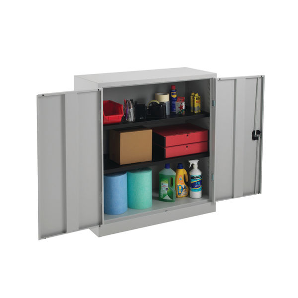 Talos 1000mm Grey Double Door Stationery Cupboard