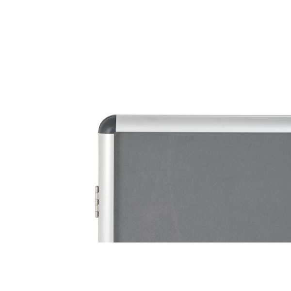 Bi-Office Enclore Display Case Grey Felt Acrylic Aluminium Frame 40xA4 VT750103150