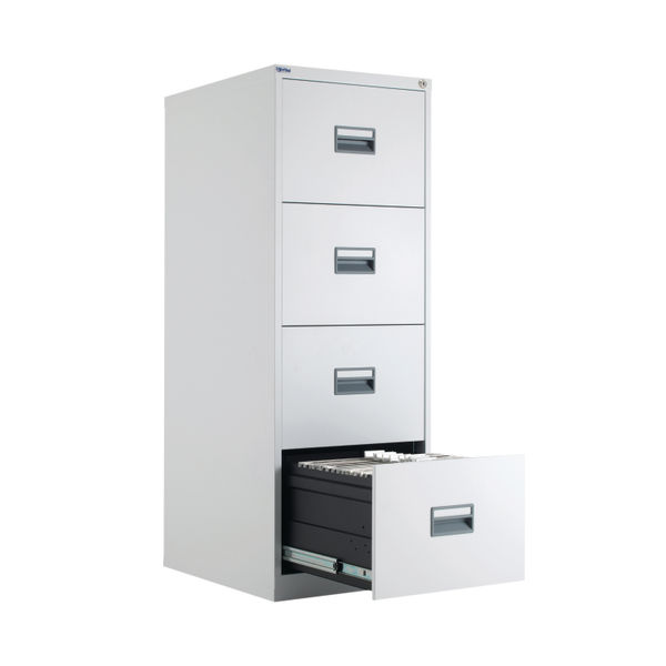 Talos 4 Drawer Filing Cabinet 465x620x1300mm White KF78773