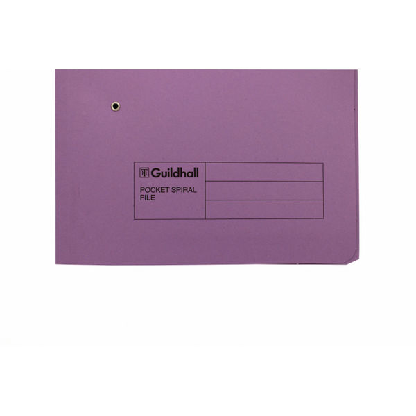 Exacompta Guildhall Pocket Spiral File 285gsm Mauve (Pack of 25) 347-VLTZ