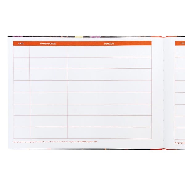 Pukka Pad Bloom Visitors Book Black 9687-BLM