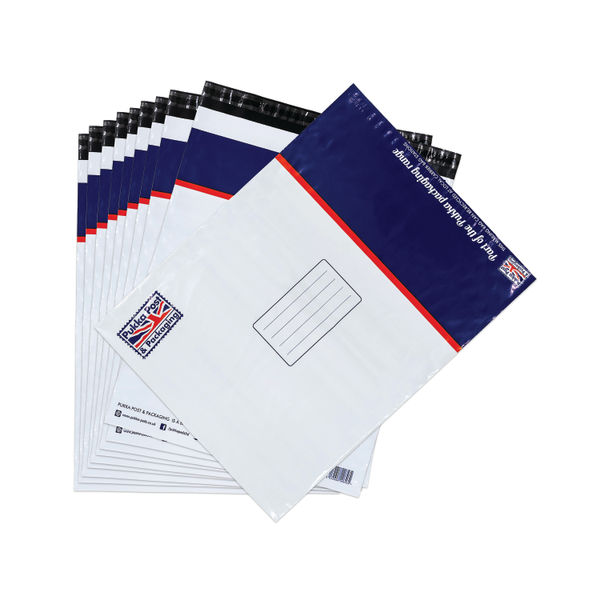 Pukka Poly Mailer Size 5 410x500mm White (Pack of 10)