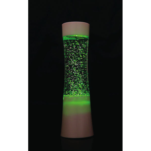 Miniature Shake and Shine LED Glitter Lamp White Base Battery Operated SGLL