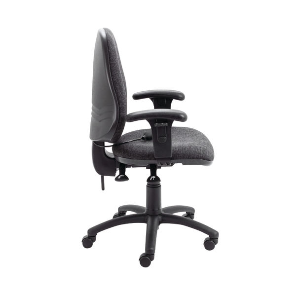 First High Back Posture Chair with Adjustable Arms 640x640x990-1160mm Charcoal KF839326