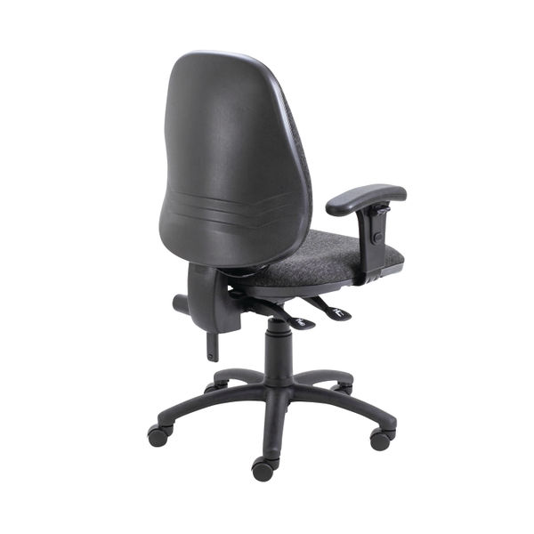 First High Back Posture Chair with Adjustable Arms 640x640x990-1160mm Charcoal KF839326