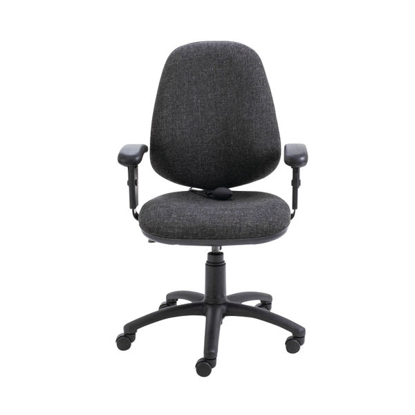 First High Back Posture Chair with Adjustable Arms 640x640x990-1160mm Charcoal KF839326