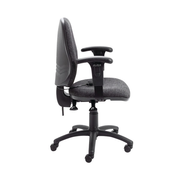 First High Back Posture Chair with Adjustable Arms 640x640x990-1160mm Charcoal KF839326