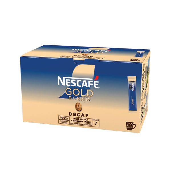 Nescafe Gold Blend Decaffeinated One Cup Coffee Sachets (Pack of 200) 12612390