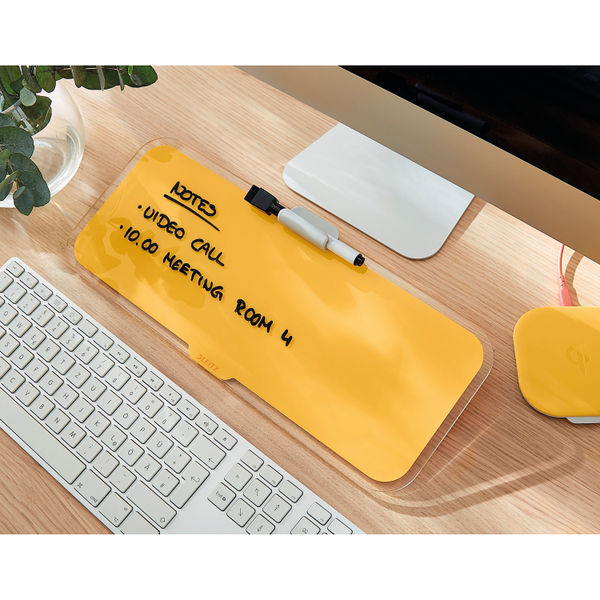 Leitz Cosy Glass Drywipe Desktop Whiteboard Pad Warm Yellow