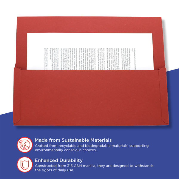 Exacompta Guildhall Full Flap Pocket Wallet Foolscap Red (Pack of 50) PW2-RED