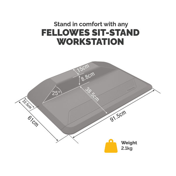 Fellowes ActiveFusion Anti-Fatigue Sit-Stand Mat 915x610x89mm Black 8707101