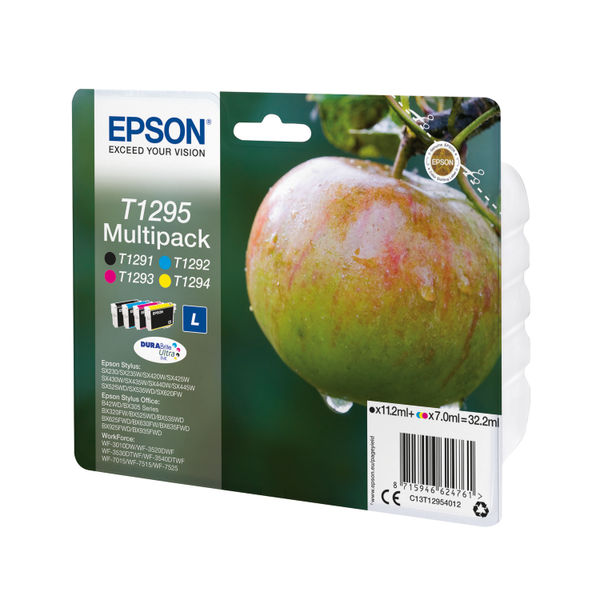 Epson T1295 Ink Cartridge DURABrite Ultra High Yield Apple Multipack CMYK C13T12954012