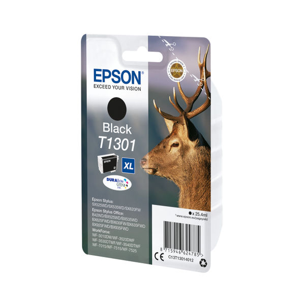 Epson T1301 Ink Cartridge DURABrite Ultra Extra High Yield Stag Black C13T13014012