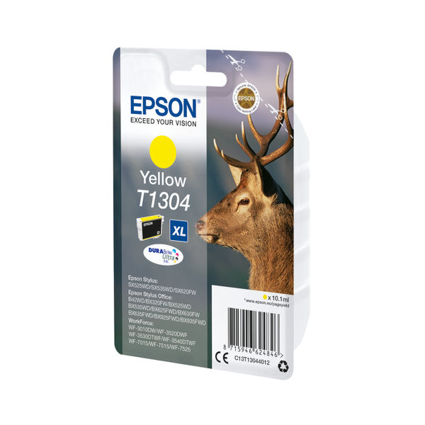 Epson T1304 Ink Cartridge DURABrite Ultra Extra High Yield Stag Yellow C13T13044012