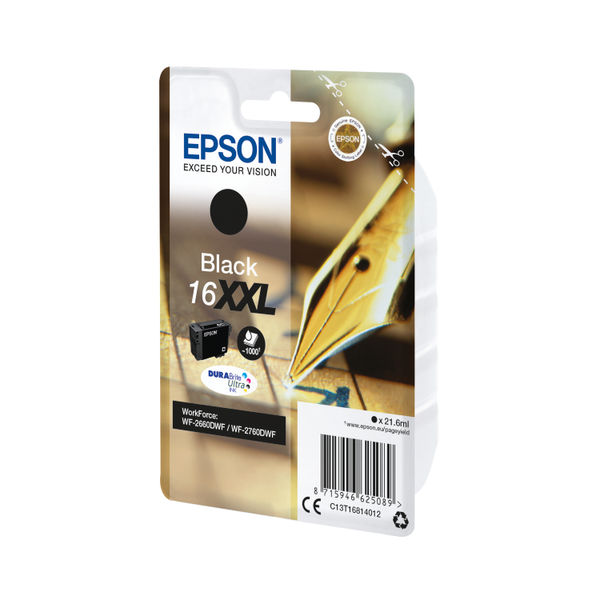 Epson 16XXL Ink Cartridge DURABrite Ultra XHY Pen/Crossword Black C13T16814012