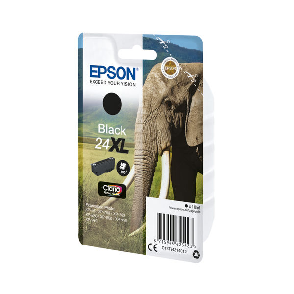 Epson 24XL Ink Cartridge Photo HD Claria Elephant Black C13T24314012