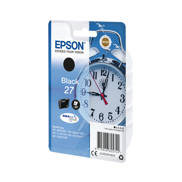 Epson 27 Ink Cartridge DURABrite Ultra Alarm Clock Black C13T27014012