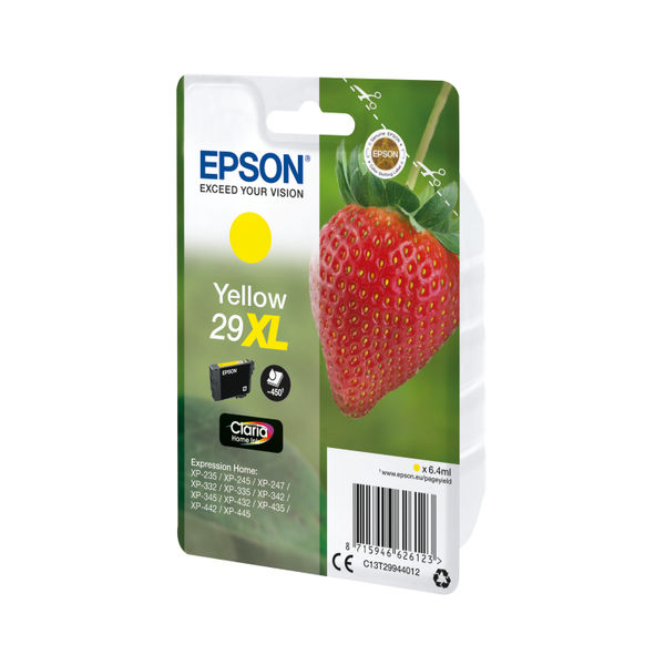 Epson 29XL Home Ink Cartridge Claria High Yield Strawberry Yellow C13T29944012