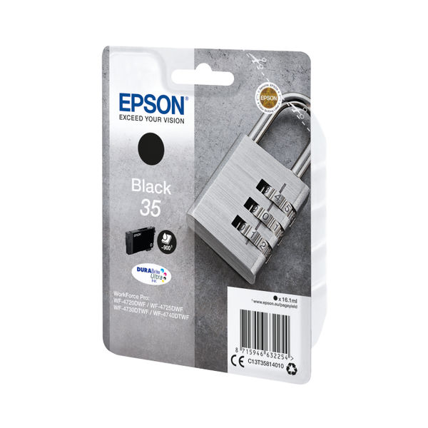 Epson 35 Ink Cartridge DURABrite Ultra Padlock Black C13T35814010