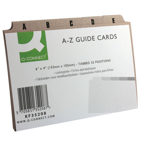 Q-Connect Guide Card 152x102mm A-Z Buff (Pack of 25) KF35208