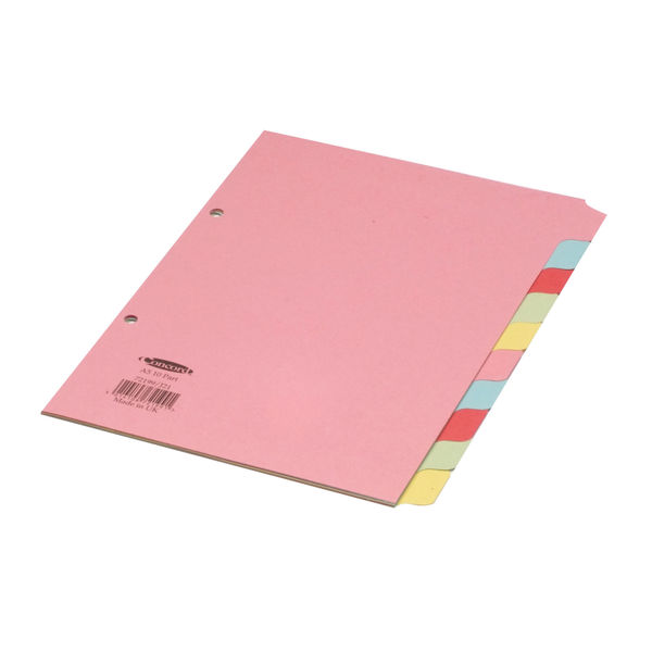 Concord Divider 10-Part A5 160gsm Pastel Colours 72199