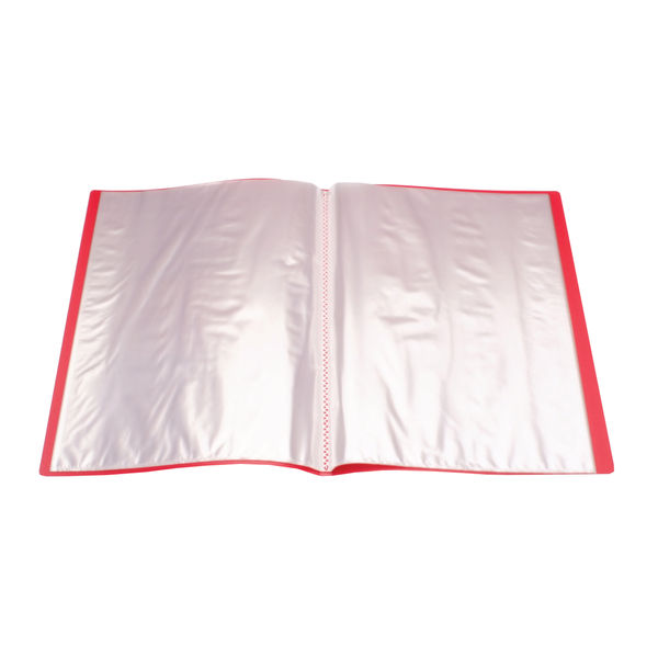 Q-Connect Polypropylene Display Book 20 Pocket Red KF01250