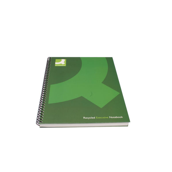 Q-Connect Recycled Wirebound Notebook A4 Green (Pack of 3) KF03731