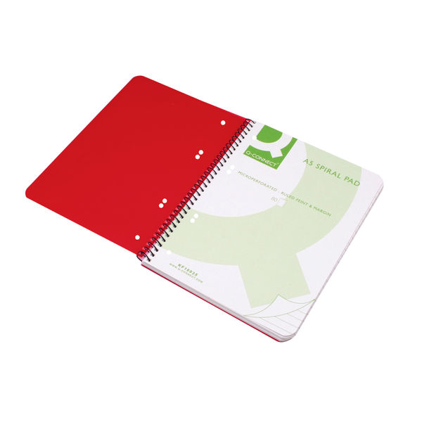 Q-Connect Spiral Bound Polypropylene Notebook 160 Pages A5 Red (5 Pack) KF10035