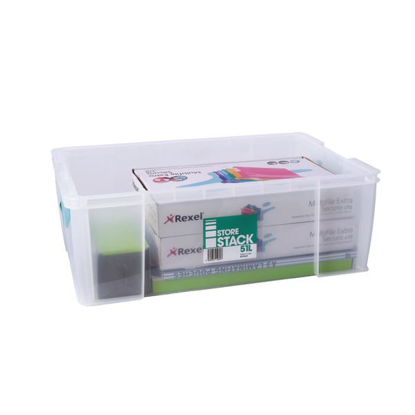 StoreStack 51 Litre Storage Box W660xD440xH230mm Clear RB11089