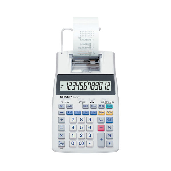 Sharp Printing Calculator (12 Digit LCD Display) EL1750V