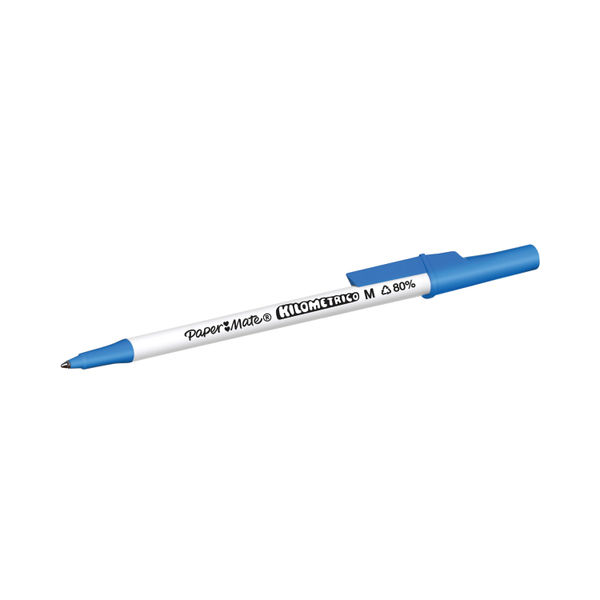PaperMate Kilometrico Ballpoint Pen Medium 1.0mm Blue (Pack of 8) 2187679