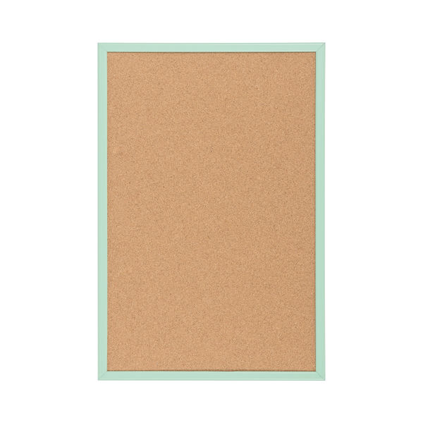 Bi-Office Pastel Cork Noticeboard Green Frame 600x400mm MC030011971